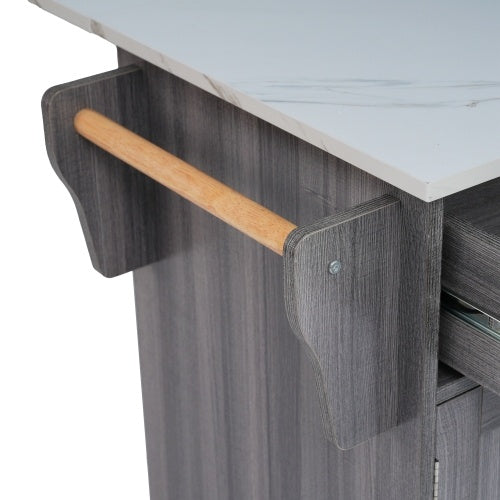 Fibreboard Dining Cart Bookcase With Folding Tabletop