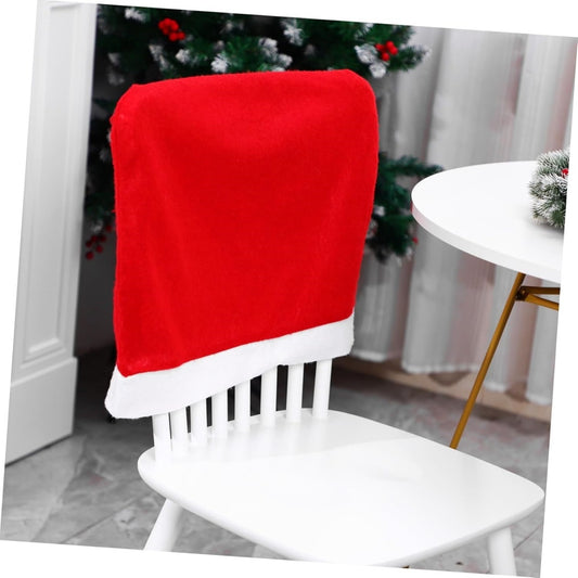Christmas Chair Covers, Santa Claus Hat Slipcover Xmas Chair Back Cover For Christmas Din