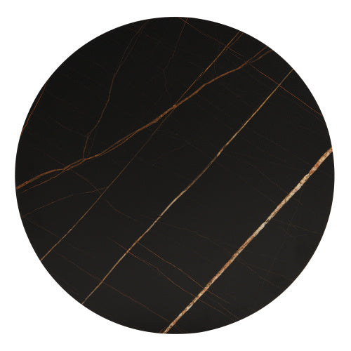 Elegant Nesting Coffee Table Marble Look Gold Decor,Side Table With Drawers Set Of 2