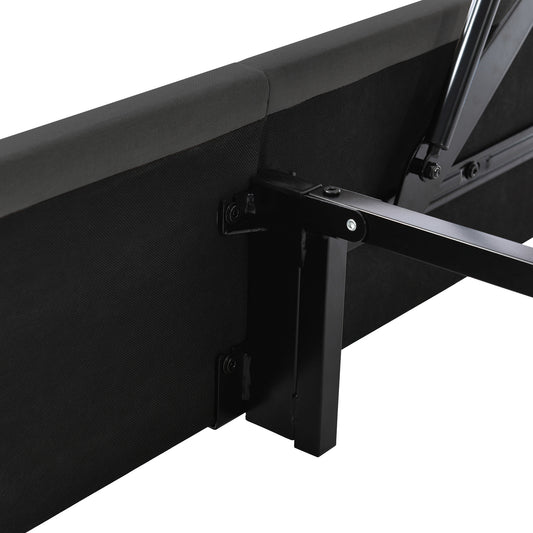 Linen Bed With Metal Frame Panels