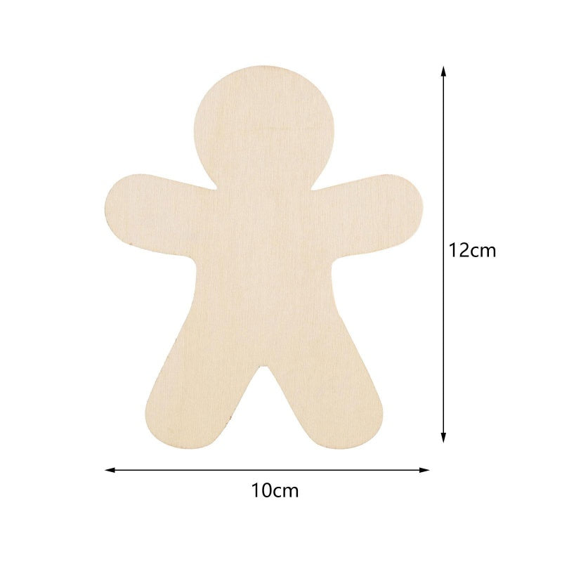 30 Pieces Of Unpainted Gingerbread Man Slices For Painting DIY Handmade Christmas And Halloween Supplies
