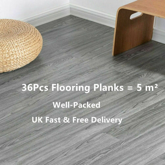 5m Floor Planks Tiles Self Adhesive Wood Effect Vinyl Flooring Kitchen Bathroom