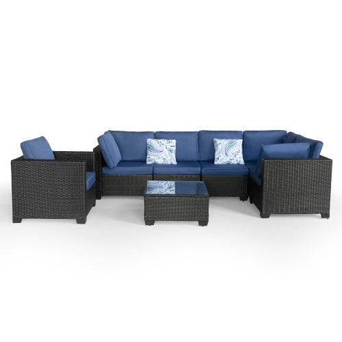7 Pieces Outdoor Set Furniture Patio Furniture Sets Conversation Sets Balcony Furniture Outdoor Sectional For Outdoor Indoor Lawn Garden Porch Poolside