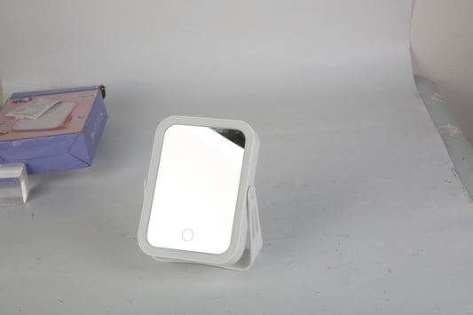 1Pc 10X Magnifying Lighted Makeup Mirror Double Sided Travel Makeup Mirror With 3 Light Colors Touch Screen USB Rechargeable