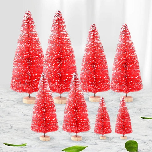 8 Pieces Mini Artificial Christmas Trees For Fairy Garden DIY Christmas Crafts