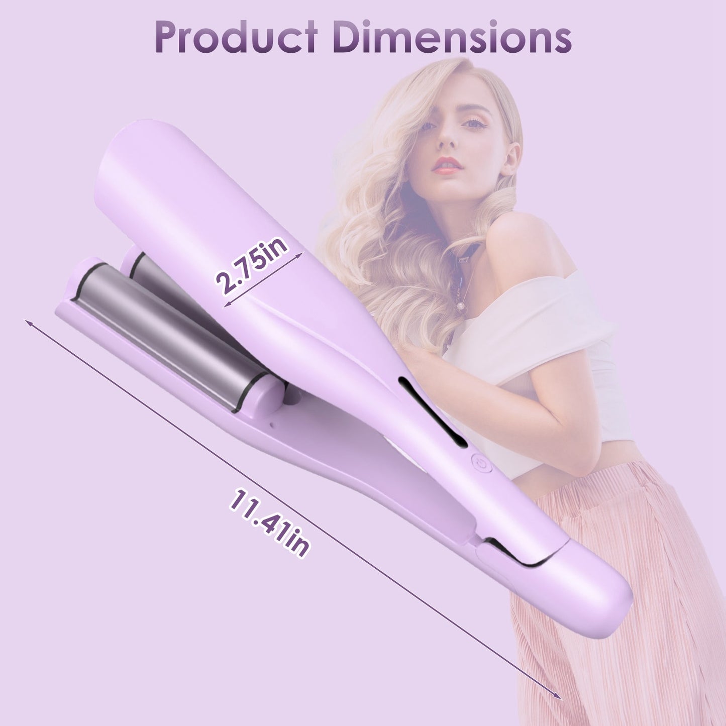 1Pc Hair Iron Curling Waver With Ceramic 1.41inch Barrel Ions Deep Hair Curler Dual Voltage Anti Scald Hair Curling Wand Hair Crimper With 5 Temperature Auto Off 30S Fast Heating