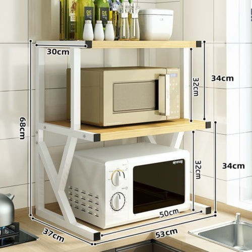 2 3 Tier Microwave Oven Rack Stand Storage Holder Kitchen Corner Shelf Black