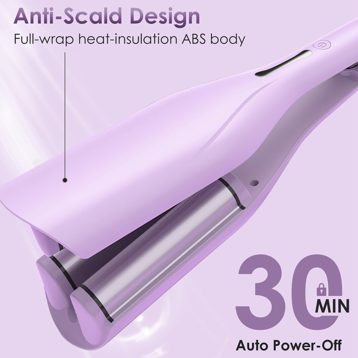 1Pc Hair Iron Curling Waver With Ceramic 1.41inch Barrel Ions Deep Hair Curler Dual Voltage Anti Scald Hair Curling Wand Hair Crimper With 5 Temperature Auto Off 30S Fast Heating