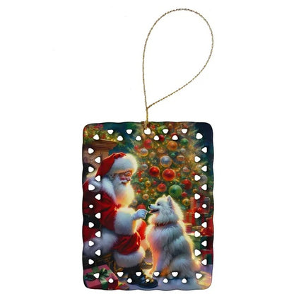 American Eskimos And Santa Claus Porcelain Decorations Christmas Tree Hanging Decorations
