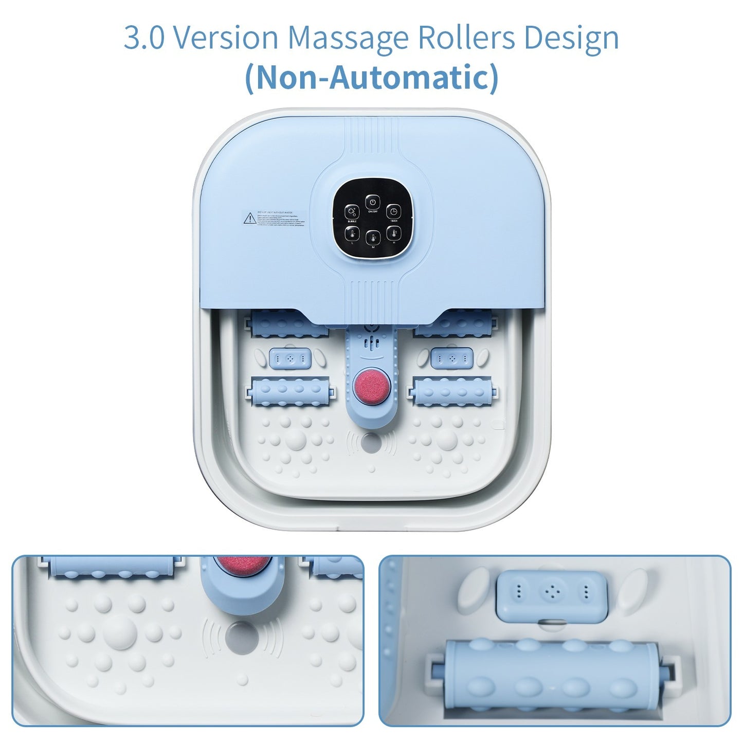 Electric Collapsible Foot Spa With Heat, Foot Massager With 16 Massage Rollers & Bubble, Foot Bath Massager For Home Use,Remote Control