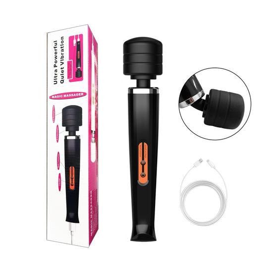 Magic Massager Wand Vibration 10 Speeds Vibrating Massage Full Body Magic Therapy Motor USB Rechargeable