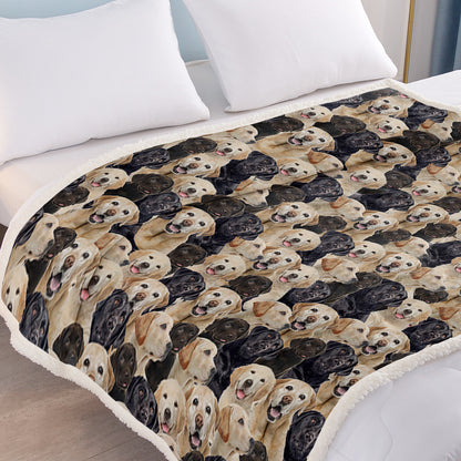 Labrador Retriever Blanket Cute Labrador Retriever Fleece Blanket Dog Animal Pattern Sherpa Throw Blanket For Women Girls Mom Travel