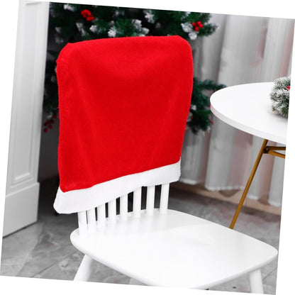 Christmas Chair Covers, Santa Claus Hat Slipcover Xmas Chair Back Cover For Christmas Din