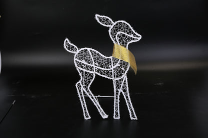 3 Sets Of Reindeer Family Lighted 2D Christmas Deer Decoration Warm Yellow Light 3 Lighting Modes Buck Doe Fawn Indoor Outdoor Christmas Decoration