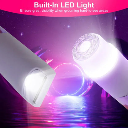 2 In 1 Bikini Trimmer For Women Dual Head Cordless Body Shaver IPX5 Waterproof Rechargeable Pubic Hair Razor Wet And Dry Use For Bikini Underarm Leg Arm Body Face