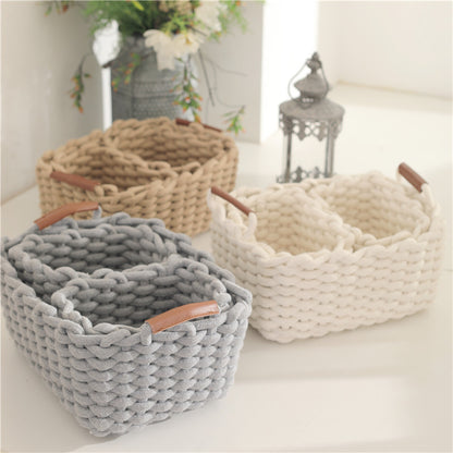 Home Cotton Cord Braided Storage Basket