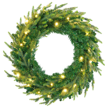 6 Feet Pre-Lit Aspen Fir Artificial Christmas Tree With Garlands And Garlands, Grass Green Christmas Tree With 380 Multi-Color LED Lights, 11 Lighting Modes, 861 PE Branch Tips