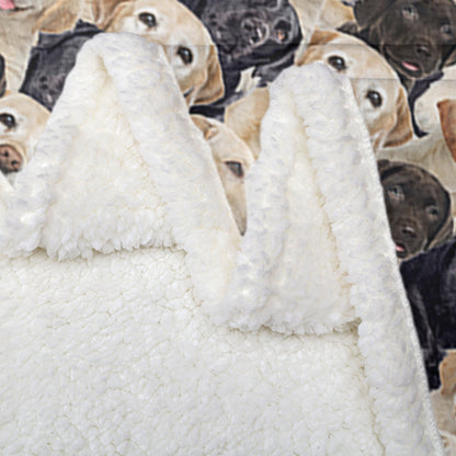 Labrador Retriever Blanket Cute Labrador Retriever Fleece Blanket Dog Animal Pattern Sherpa Throw Blanket For Women Girls Mom Travel