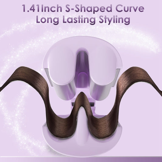 1Pc Hair Iron Curling Waver With Ceramic 1.41inch Barrel Ions Deep Hair Curler Dual Voltage Anti Scald Hair Curling Wand Hair Crimper With 5 Temperature Auto Off 30S Fast Heating