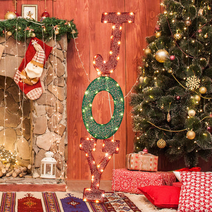 29X27X99cm, JOY Letter 2D Warm White Light, Mesh Powder 4.5V, 1.35W, Classic Elements Of Christmas Lighting