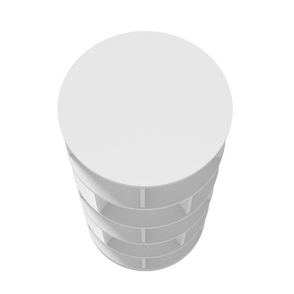 Shoe Rack, Rotatable Angle, White Round, 5 Tiers, Height 115 Cm, Width 60 Cm