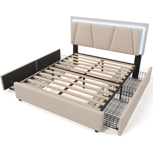 Wooden Storage Bed Bed Frame  Size 140cmx200cm