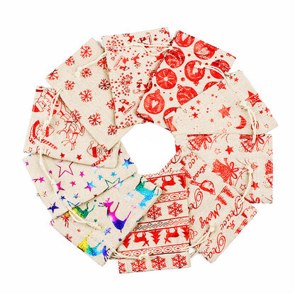 24 Stk Weihnachts-Advent-Kalender-Nummer-Taschen Weihnachts-Geschenk-Burlap-Ziehstring-Taschen DIY-Zahldown-Advent-Kalender-Set Mit Seil Und Klippen Fur Weihnachts-Haus-Dekorationen-Geschenk