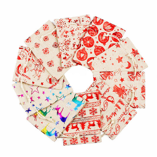 24 Stk Weihnachts-Advent-Kalender-Nummer-Taschen Weihnachts-Geschenk-Burlap-Ziehstring-Taschen DIY-Zahldown-Advent-Kalender-Set Mit Seil Und Klippen Fur Weihnachts-Haus-Dekorationen-Geschenk