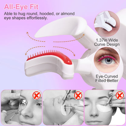 2Pcs Heated Eyelash Curler Electric USB Rechargeable Eyelash Curler Anti Burn Compact With Comb Heat Up Fast Within 8S For All Eye Shapes For Women Make Up Gift Travel Valentine Mother Day