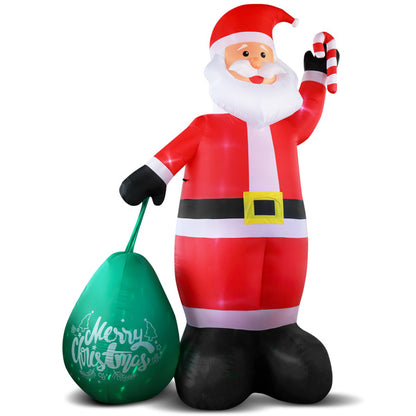 14 FT Lighted Christmas Inflatable Decoration, Giant Inflatable Santa Claus With Large Gift Bag, Blow Up Yard Decorations With Built-in LED Lights For Holiday Party Front Yard Lawn Garden Decor