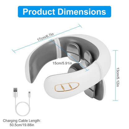 1 Set 8 Head EMS Neck Massager With Heat Cordless Cervical Neck Massager EMS Neck Massager With 6 Modes 15 Intensity Levels Remote Control