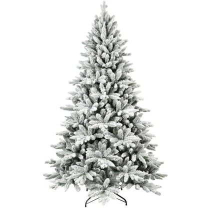 7FT Unlit Christmas Tree, Hinged Artificial Trees 1514 Premium PVC Branches