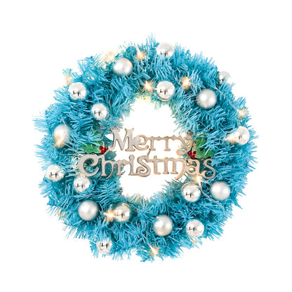 1 Piece Of 24-inch Blue-themed Garland, With Silver Balls And Christmas Letter Accessories, Optionally With Lights