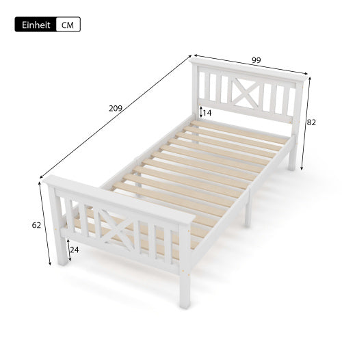 Solid Wood With Slatted Frame Bed Frame