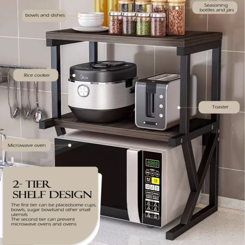 2 3 Tier Microwave Oven Rack Stand Storage Holder Kitchen Corner Shelf Black