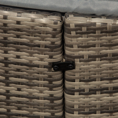 Outsunny Outdoor PE Rattan Garden Furniture With Cushioned, Patio Wicker Conversation Furniture Set, Round Daybed With Retractable Canopy, Coffee Table And Three Pillows, Dark Grey