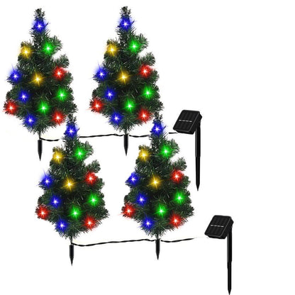 2,4,6 Pack Solar Christmas Tree Solar Powered Trail Multicolor LED Light Christmas Tree