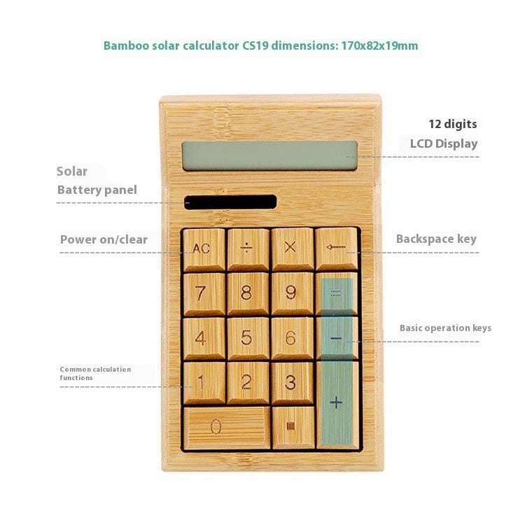 Solar Bamboo Calculator Office Environmental Protection