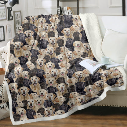 Labrador Retriever Blanket Cute Labrador Retriever Fleece Blanket Dog Animal Pattern Sherpa Throw Blanket For Women Girls Mom Travel