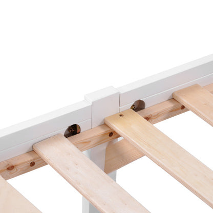 Wooden Solid White Pine Storage Bed With Drawers Bed Furniture Frame For Adults, Kids, Teenagers 4ft6 Double White 190x135cm