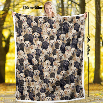 Labrador Retriever Blanket Cute Labrador Retriever Fleece Blanket Dog Animal Pattern Sherpa Throw Blanket For Women Girls Mom Travel