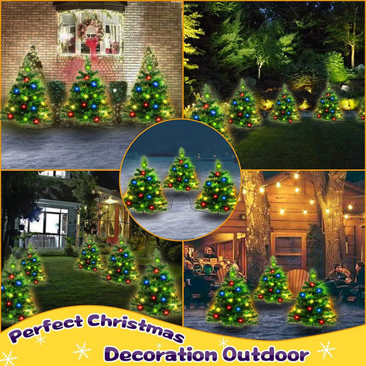 2,4,6 Pack Solar Christmas Tree Solar Powered Trail Multicolor LED Light Christmas Tree