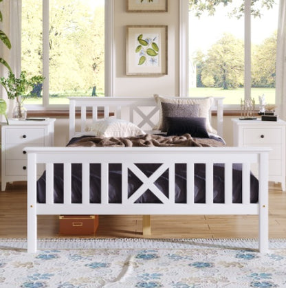 Solid Wood With Slatted Frame Bed Frame