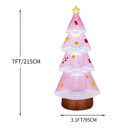 7.2FT Lighted Christmas Inflatable Decoration, Inflatable Christmas Tree, Funny Blow Up Yard Decorations With Built-in LED Lights For Holiday Party Front Yard Lawn Garden Decor