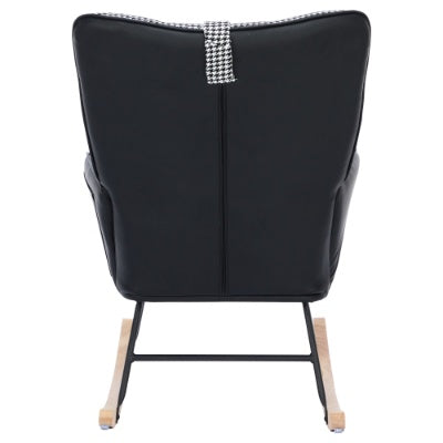 Rocking Chairs For Adults, Fabric Rocking Chair Relaxing Recliner Chair With Solid Wood Legs High Back Lounge Chairs For Balcony Living Room Bedroom