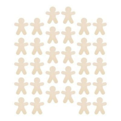 30 Pieces Of Unpainted Gingerbread Man Slices For Painting DIY Handmade Christmas And Halloween Supplies