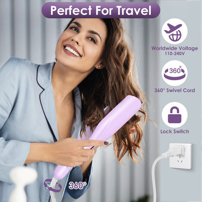 1Pc Hair Iron Curling Waver With Ceramic 1.41inch Barrel Ions Deep Hair Curler Dual Voltage Anti Scald Hair Curling Wand Hair Crimper With 5 Temperature Auto Off 30S Fast Heating