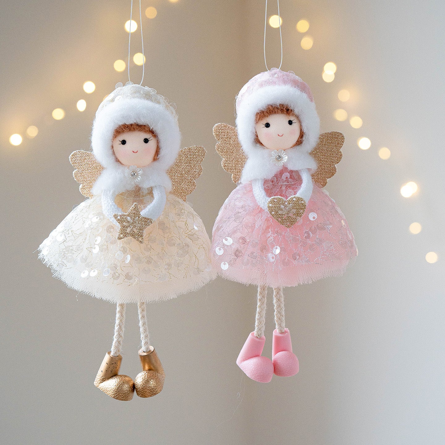 Christmas Winter Mesh Angel Big Eyes Girl Pendant