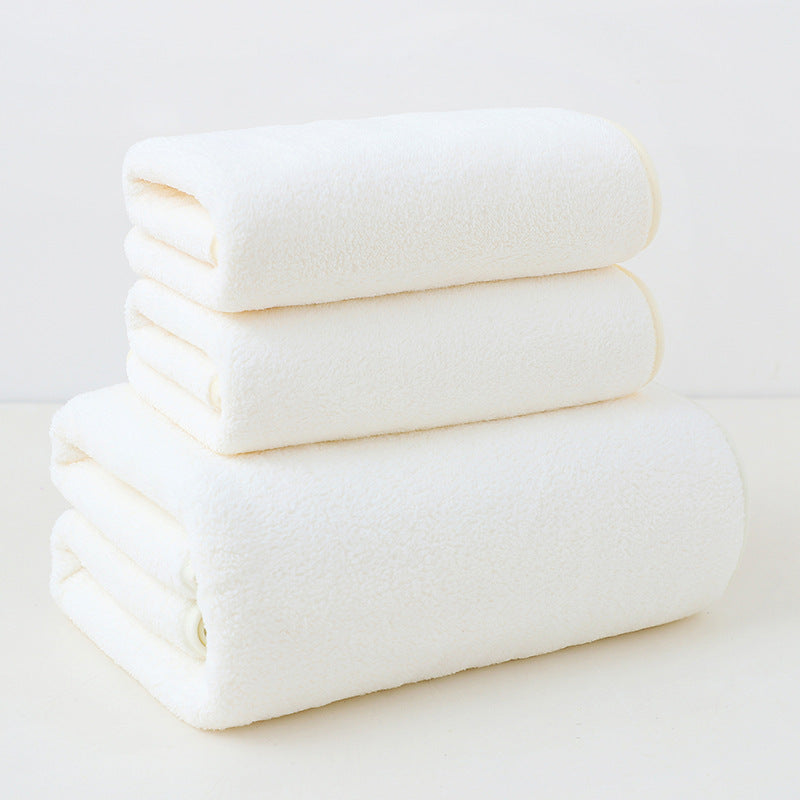 Coral Fleece Bath Towels Pack Of 3 White