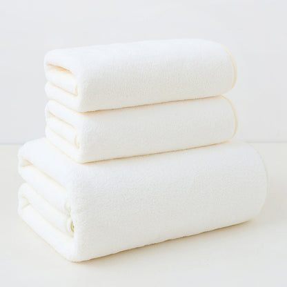 Coral Fleece Bath Towels Pack Of 3 White